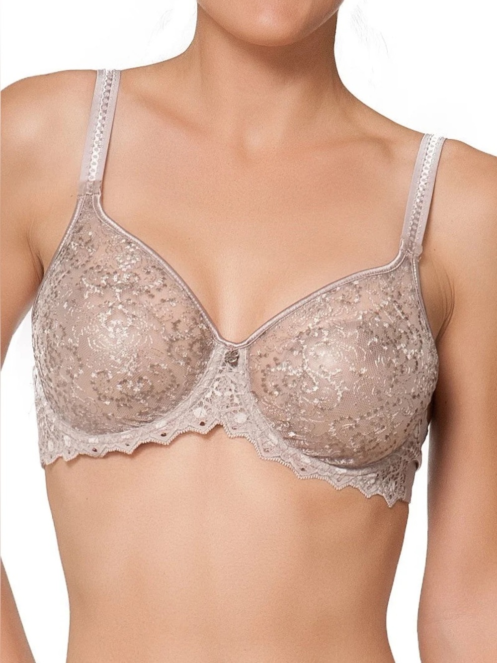 Empreinte Cassiopee Full Cup Bra Unlined Underwire Unpadded Lace size 30D Sexy